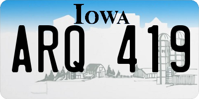 IA license plate ARQ419