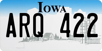 IA license plate ARQ422
