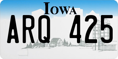 IA license plate ARQ425