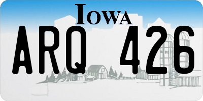 IA license plate ARQ426