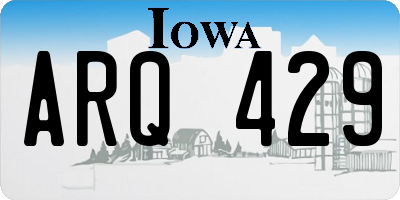 IA license plate ARQ429