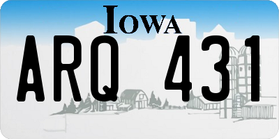 IA license plate ARQ431