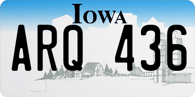 IA license plate ARQ436