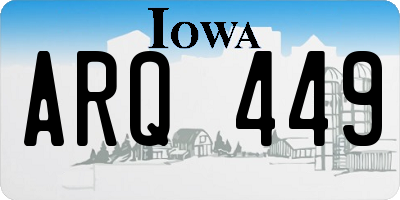 IA license plate ARQ449