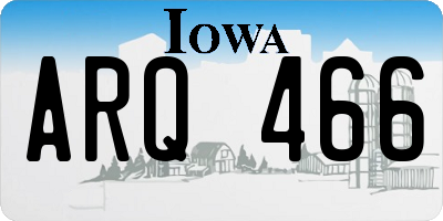 IA license plate ARQ466