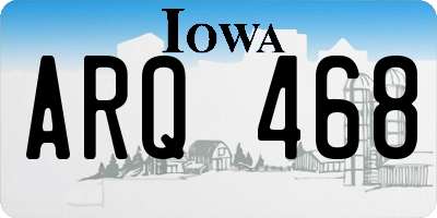 IA license plate ARQ468