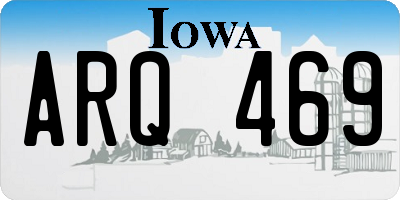 IA license plate ARQ469