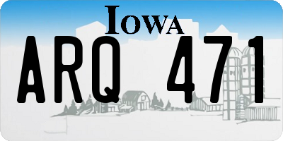 IA license plate ARQ471