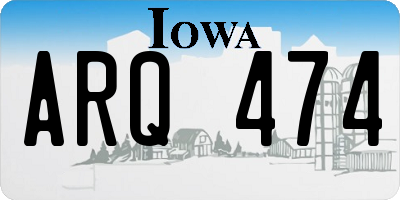 IA license plate ARQ474