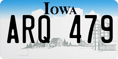 IA license plate ARQ479