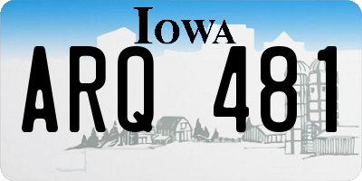 IA license plate ARQ481