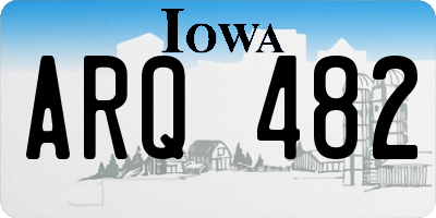 IA license plate ARQ482