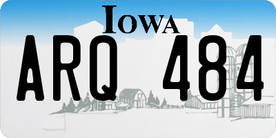 IA license plate ARQ484