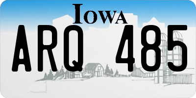 IA license plate ARQ485
