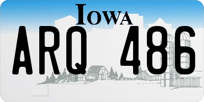 IA license plate ARQ486