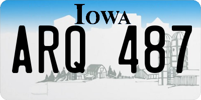 IA license plate ARQ487