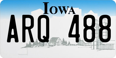 IA license plate ARQ488