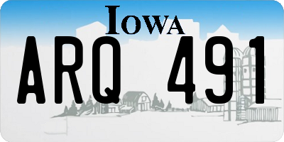 IA license plate ARQ491