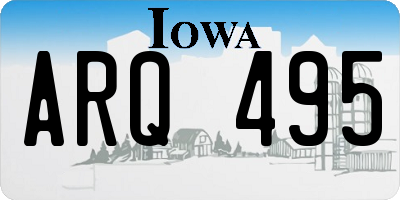 IA license plate ARQ495