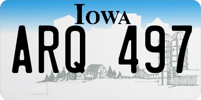 IA license plate ARQ497