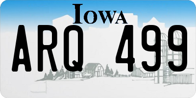 IA license plate ARQ499