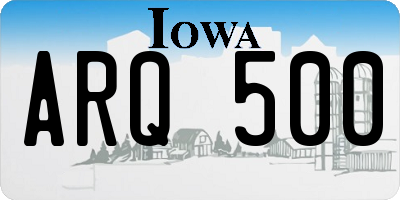 IA license plate ARQ500