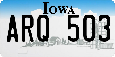 IA license plate ARQ503