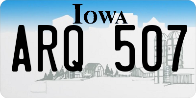 IA license plate ARQ507