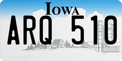 IA license plate ARQ510