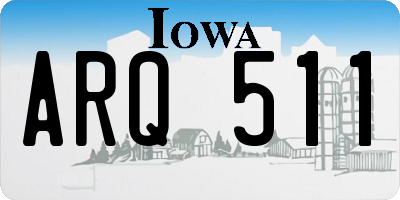 IA license plate ARQ511