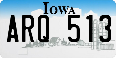 IA license plate ARQ513