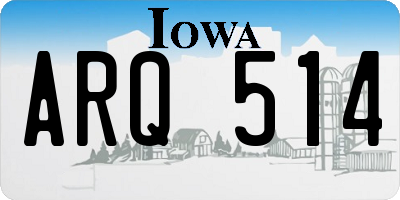 IA license plate ARQ514