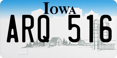 IA license plate ARQ516