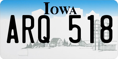 IA license plate ARQ518