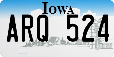 IA license plate ARQ524