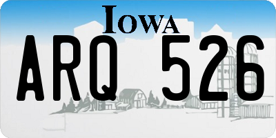 IA license plate ARQ526
