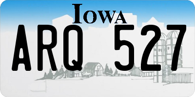 IA license plate ARQ527