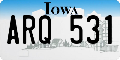 IA license plate ARQ531