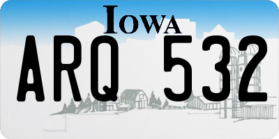 IA license plate ARQ532