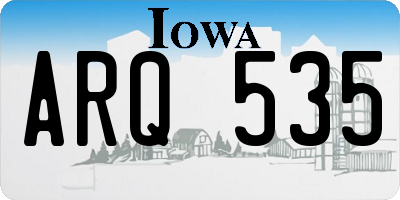 IA license plate ARQ535
