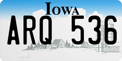 IA license plate ARQ536