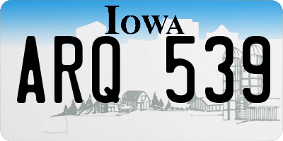 IA license plate ARQ539