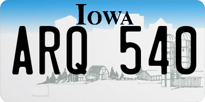 IA license plate ARQ540