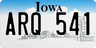 IA license plate ARQ541