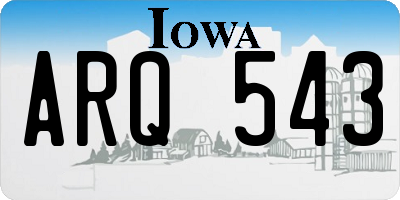 IA license plate ARQ543