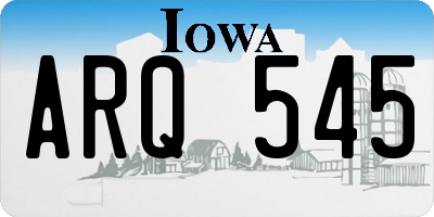 IA license plate ARQ545