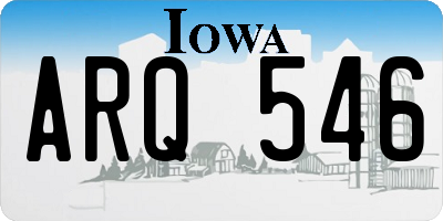 IA license plate ARQ546
