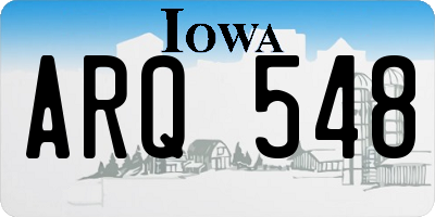 IA license plate ARQ548