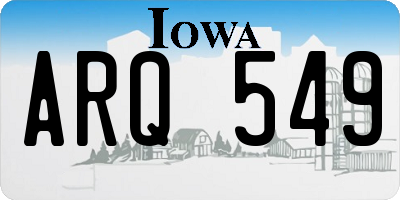 IA license plate ARQ549