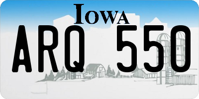 IA license plate ARQ550